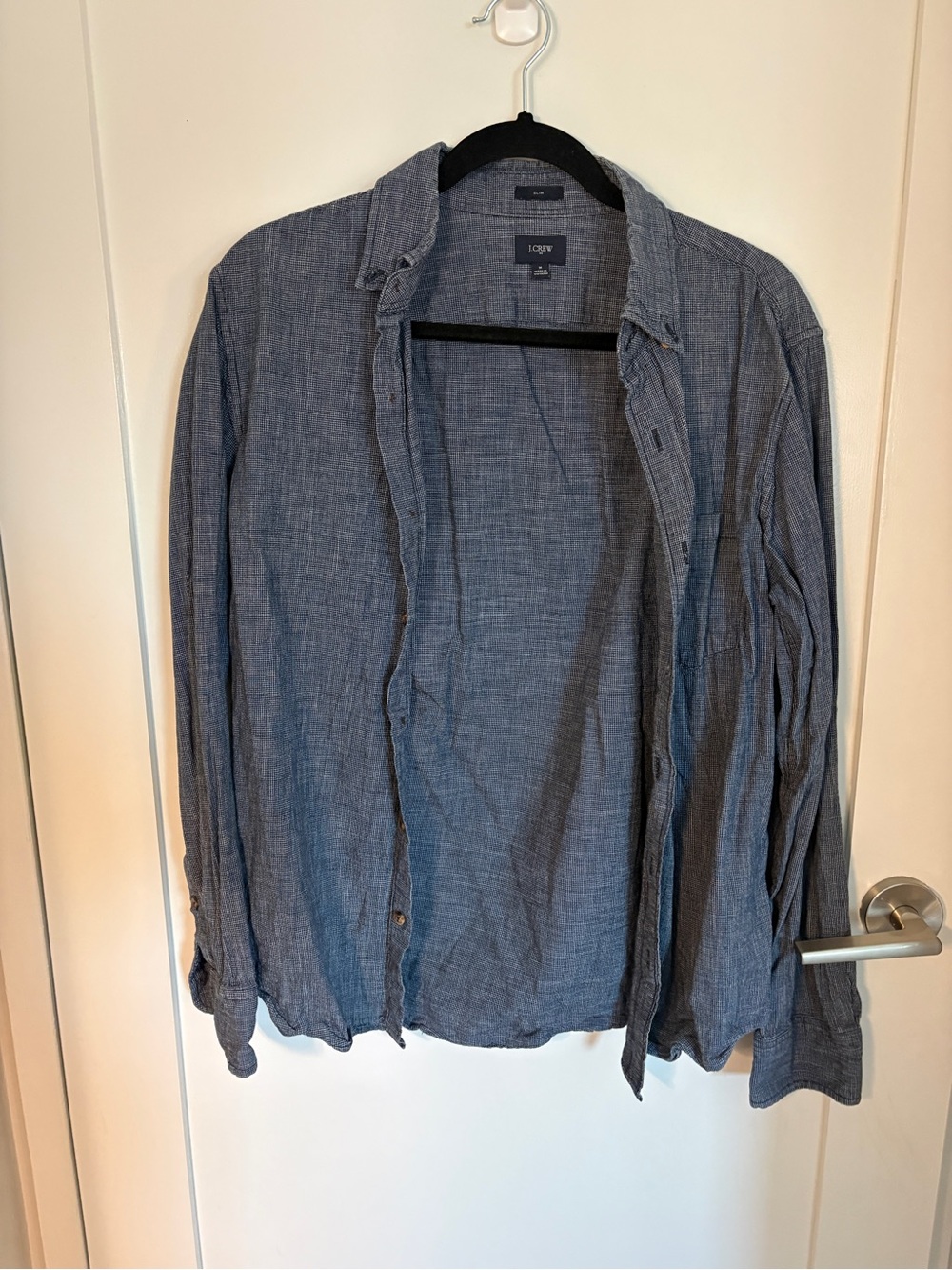 J. Crew Men’s Blue Chambray Button-Up Shirt Jacket